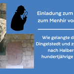 Der Menhir von Dingelstedt im Kreismuseum Oschersleben und der Menhir von Dingelstedt an seinem derzeitigen Standort im Kreuzgang der Liebfrauenkirche in Halberstadt
