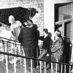 Walter Ebeling erläutert sein Werk im Verwaltungsgebäude des Wasserwerks Wienrode (heute Fernwasser Elbaue-Ostharz GmbH) am 29. August 1965, Photo-Studio Mahlke